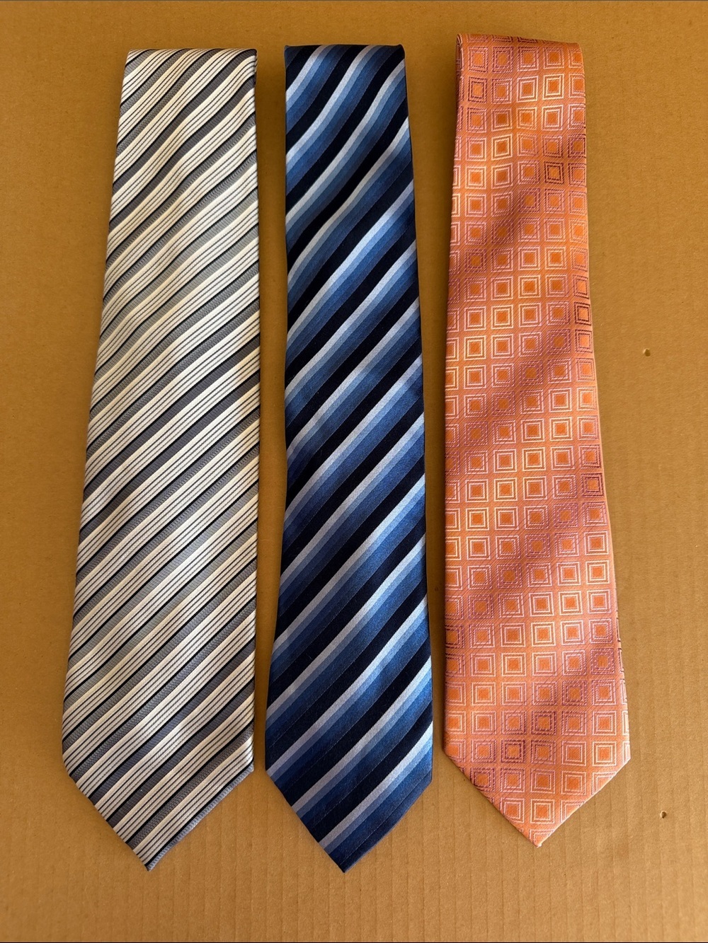 KENNETH COLE 100% Silk Mens Neckties Bundle of 3
